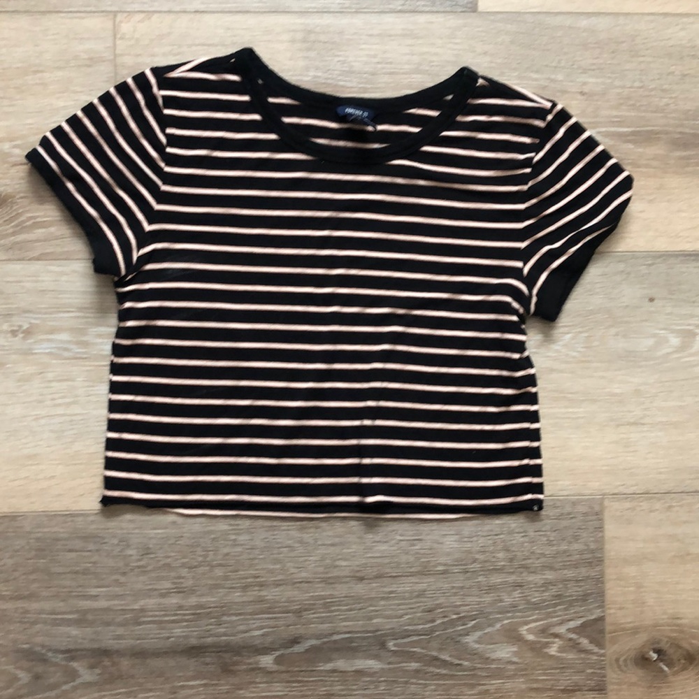 Striped cropped top from forever 21 size L